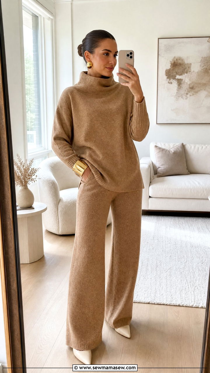 Glamoratti Chenille Funnel Neck Sweater Set - 30 glamoratti outfits to copy