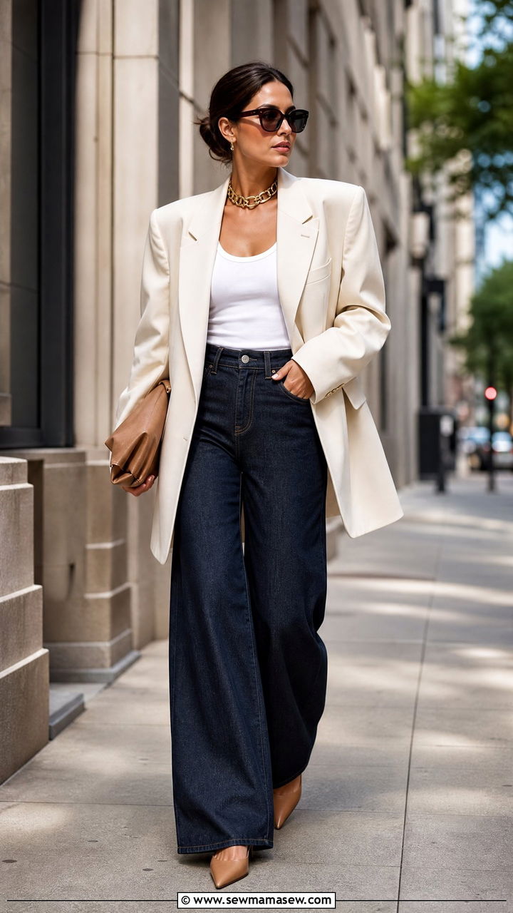 Glamoratti Wide Leg Jeans With Oversized Blazer - 30 glamoratti outfits to copy