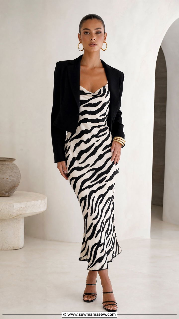 Glamoratti Zebra Print Dress With Gold Jewelry - 30 glamoratti outfits to copy
