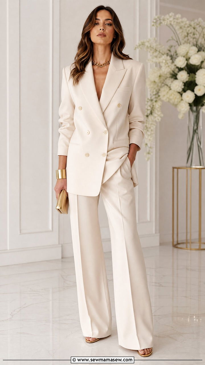 Glamoratti oversized power suit with gold cuffs - 25 Pinterest outfits 2026