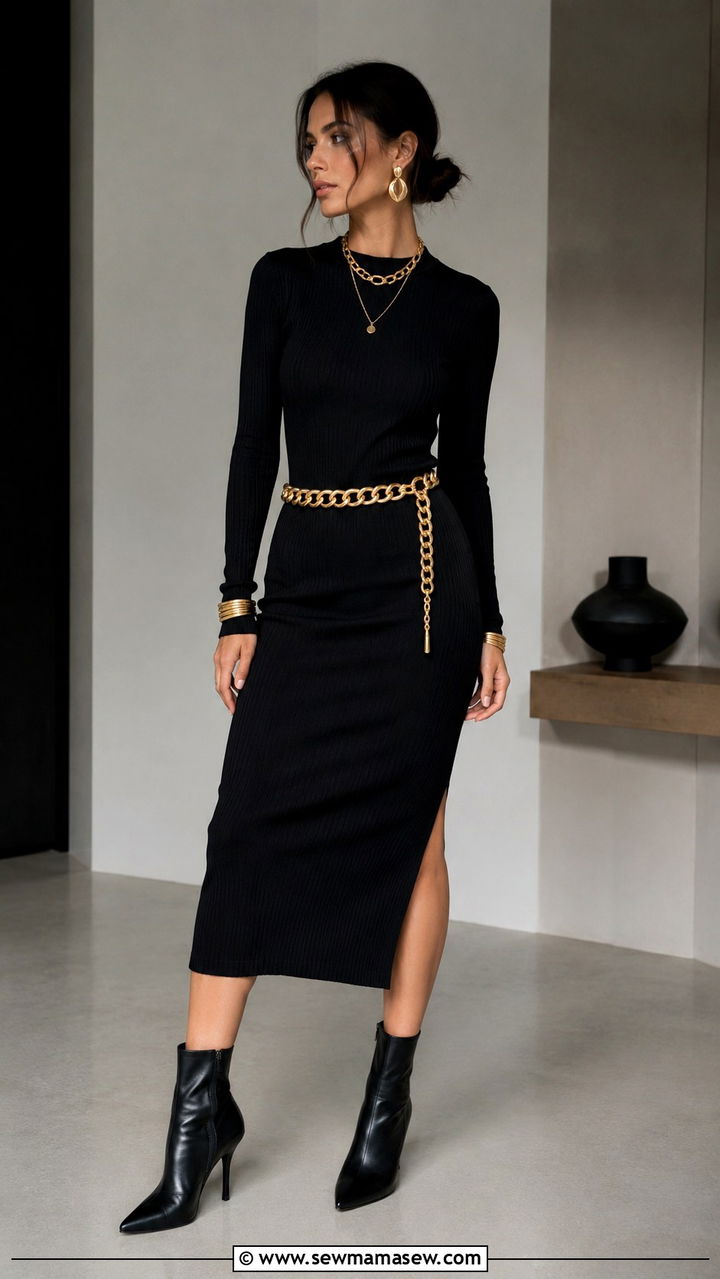 Gold Jewelry With Black Outfit - 30 Gold outfit ideas