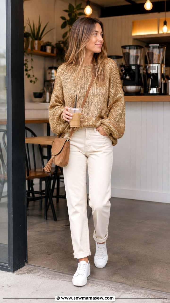 Gold Knit Sweater Outfit - 30 Gold outfit ideas
