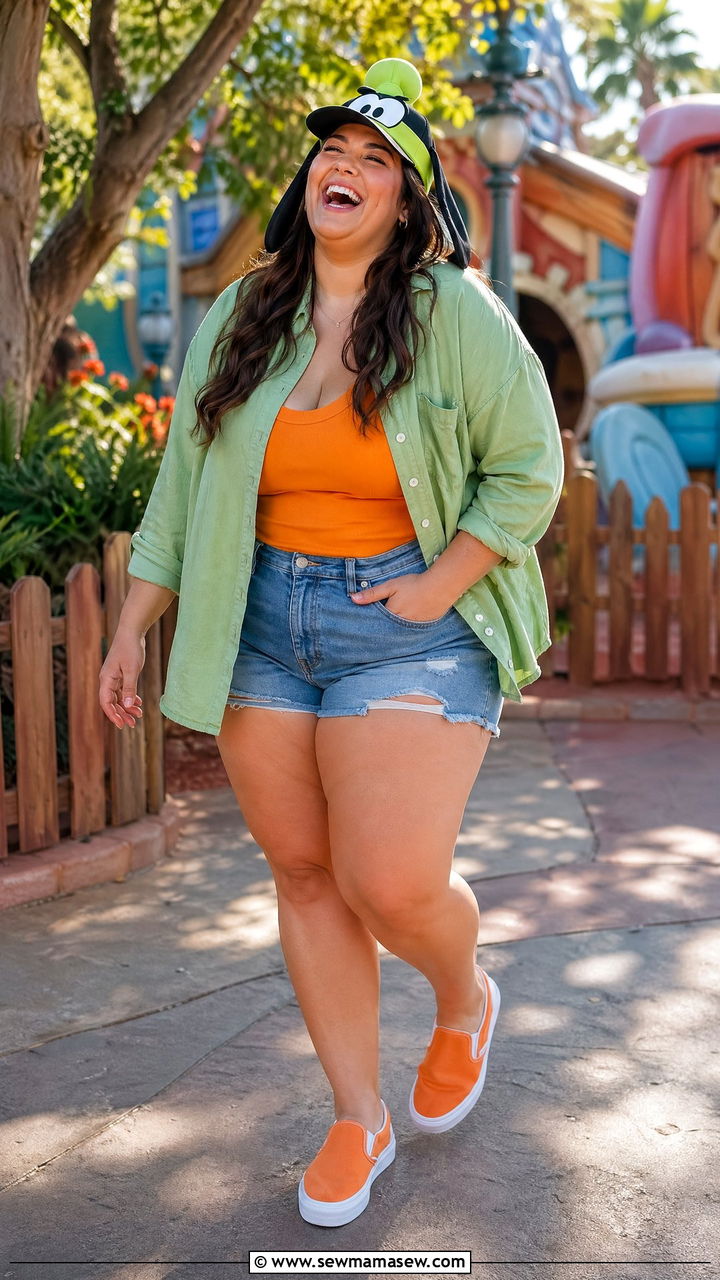 Goofy Green and Orange Outfit - 35 Disney outfit ideas plus size