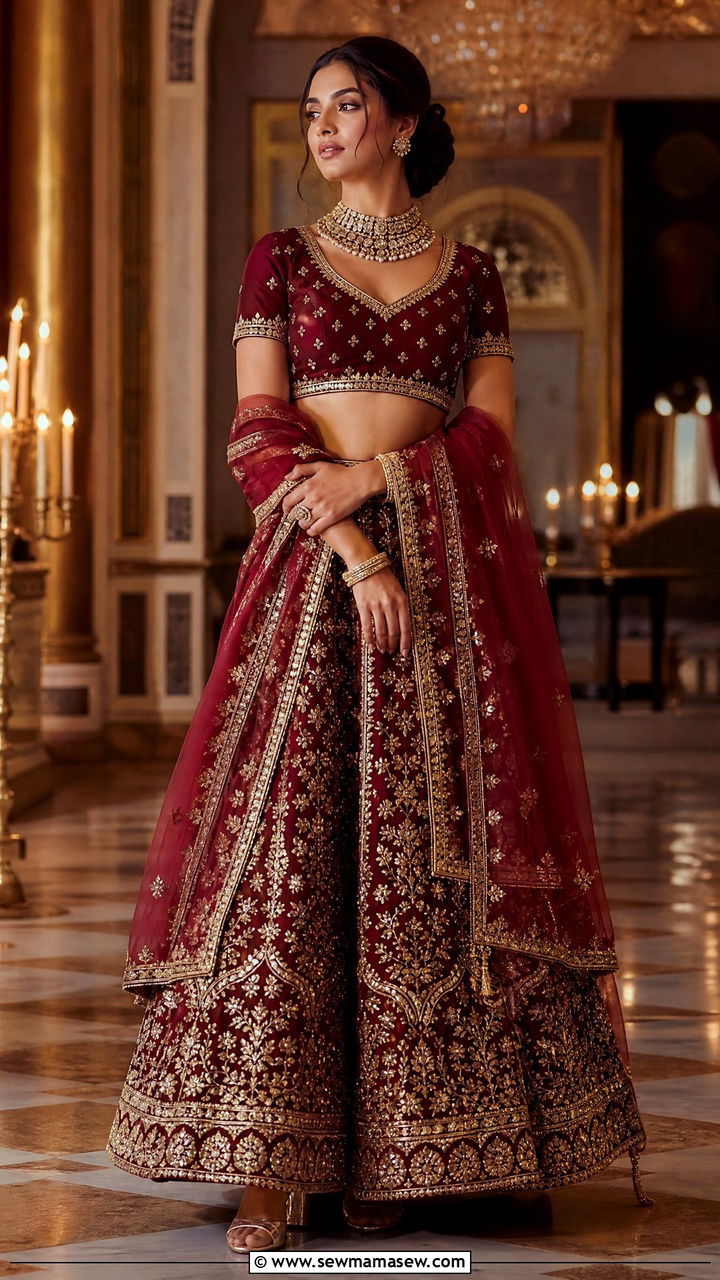 Gota Patti Lehenga with Embroidered Blouse - 25 Jaipur outfit ideas