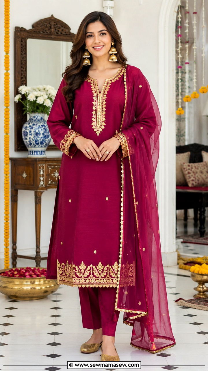 Gota Work Outfit for Dholki - 20 Wedding guest outfit ideas Dholki