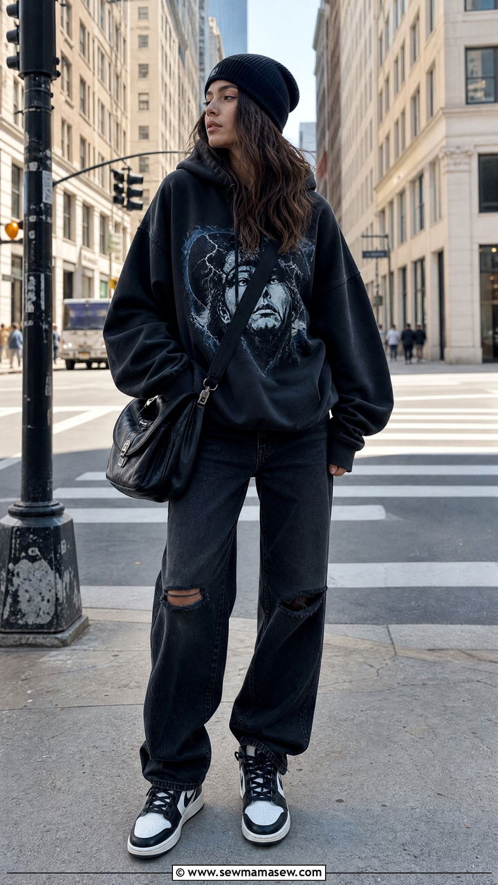 Graphic Hoodie With Black Jeans - 35 How to style a hoodie
