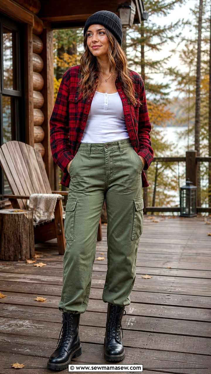 Graphic Tee With Cargo Pants and Platform Sneakers Outfit - 40 cargo pants outfit ideas for women