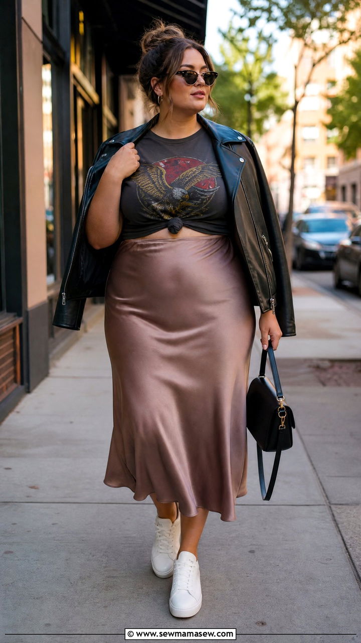 Graphic Tee With Midi Skirt - 30 summer outfits for plus size women
