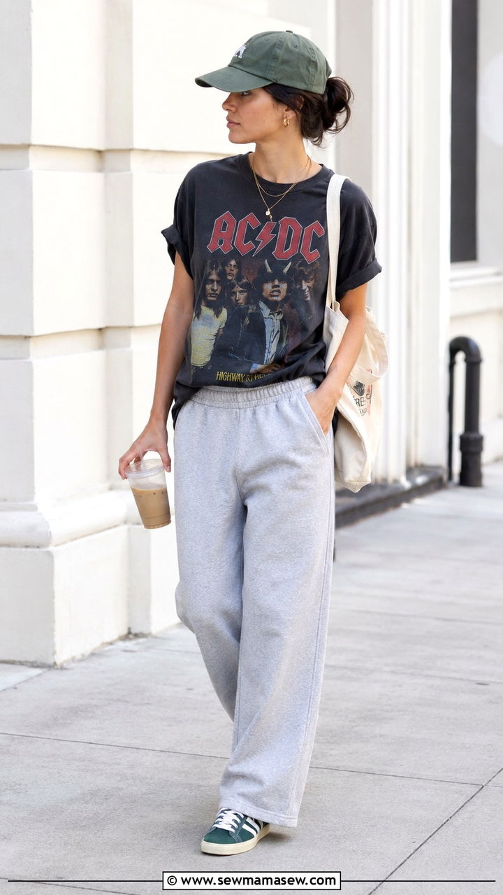 Graphic Tee With Sweatpants Outfit - 30 Loungewear outfit ideas errands