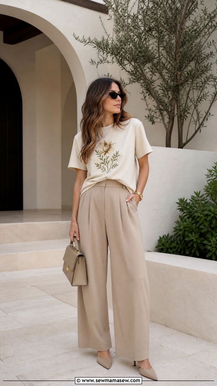 Graphic Tee With Wide Leg Trousers - 25 how to style graphic tee