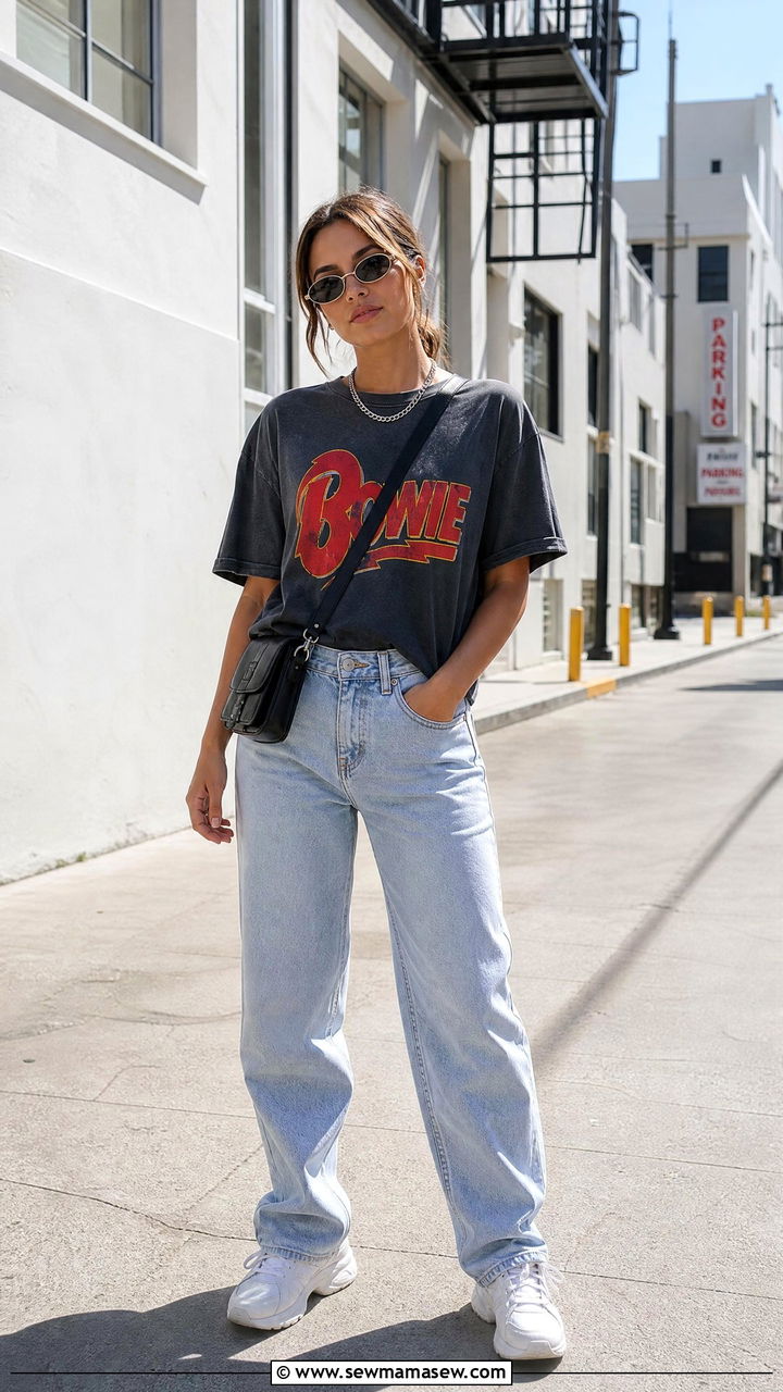 Graphic Tee and Baggy Jeans Summer Outfit - 30 summer streetwear outfit ideas