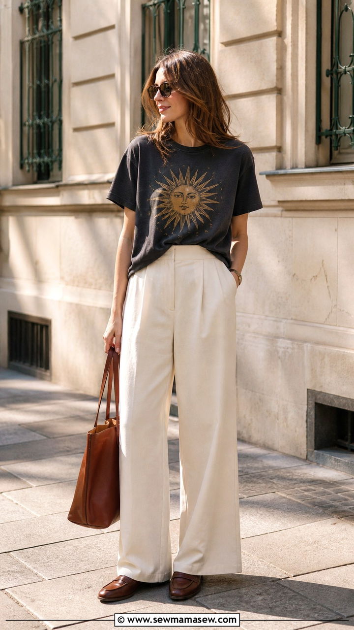 Graphic Tee with Joggers and Running Shoes - 40 casual graphic tee outfits