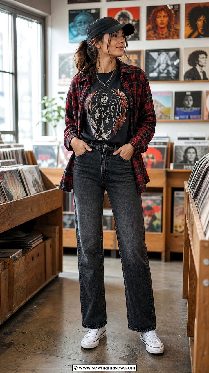 Graphic Tee with Straight Leg Jeans Outfit - 25 chic straight leg jeans outfit ideas