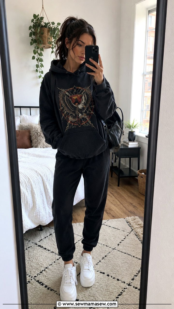 Graphic hoodie and joggers outfit - 30 Hoodie and joggers outfit ideas