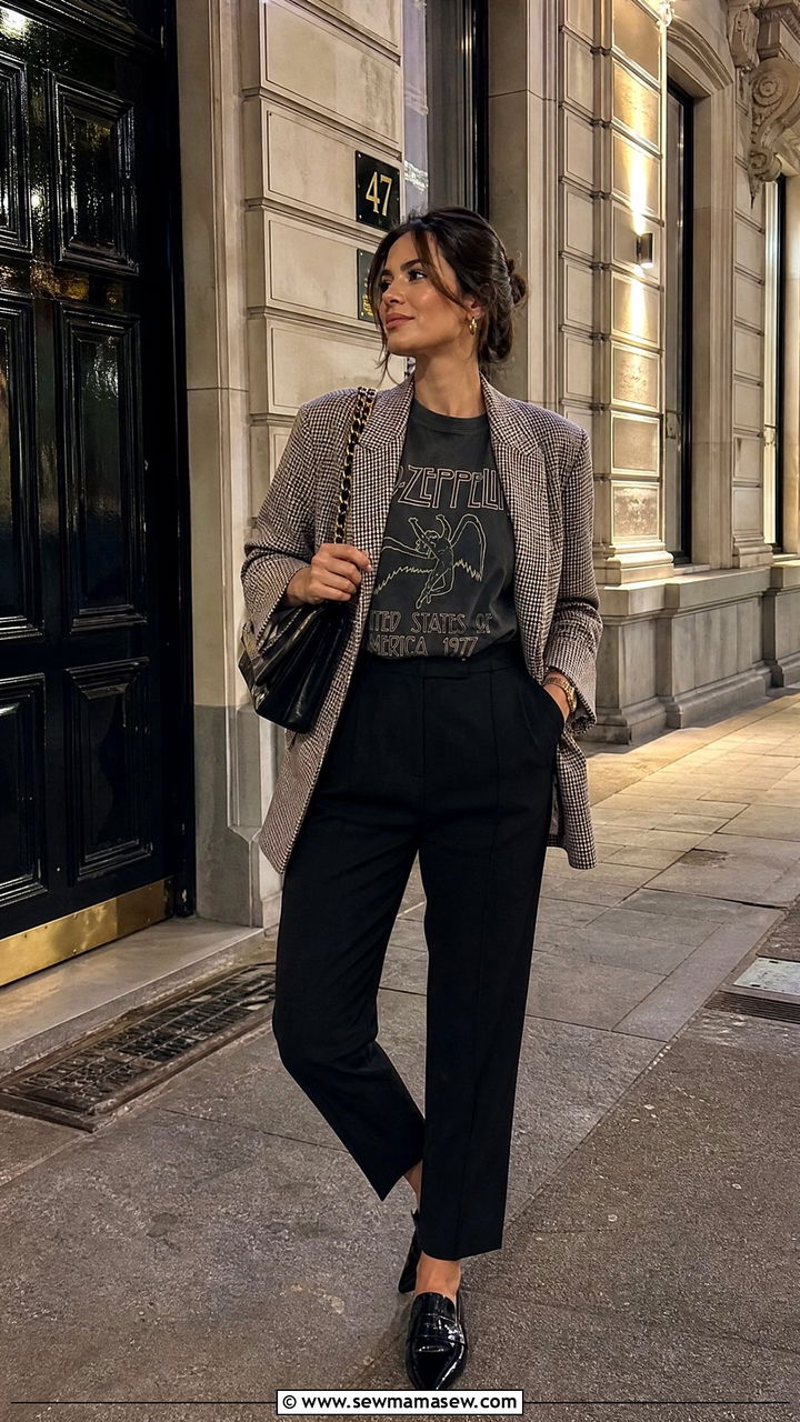 Graphic tee and blazer outfit - 25 casual birthday outfits