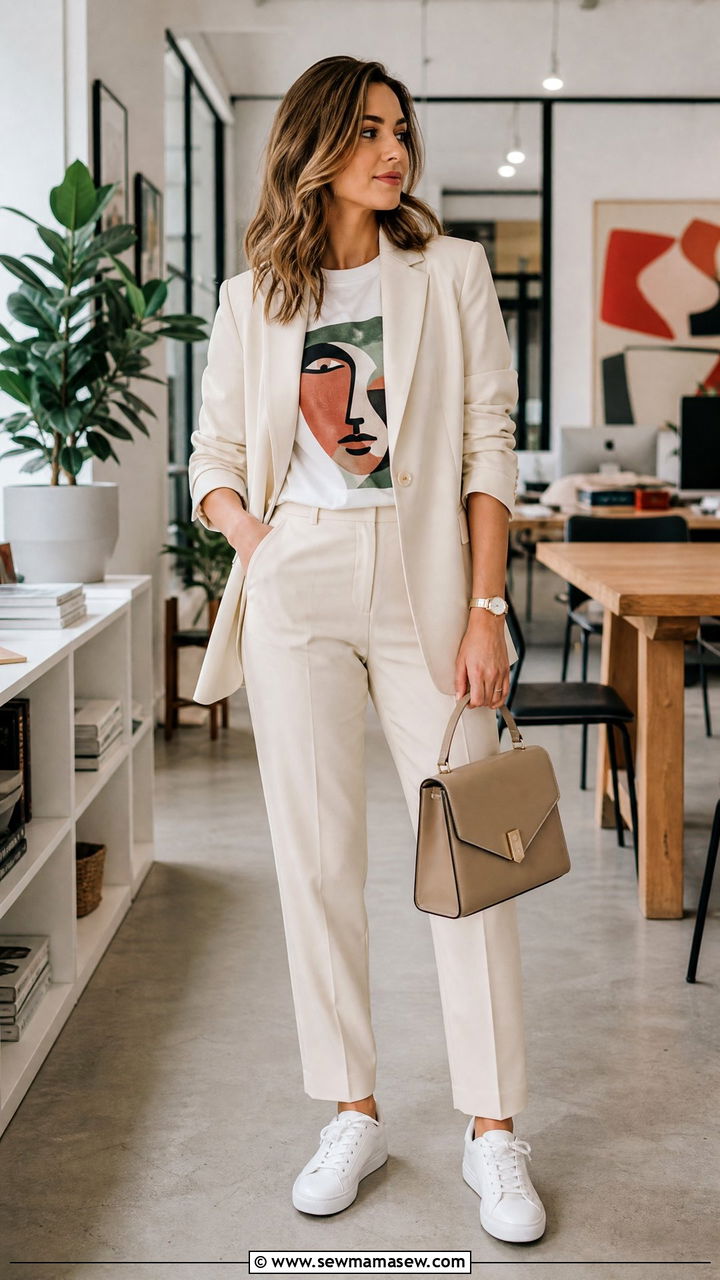 Graphic tee with a suit - 35 How to style a graphic tee