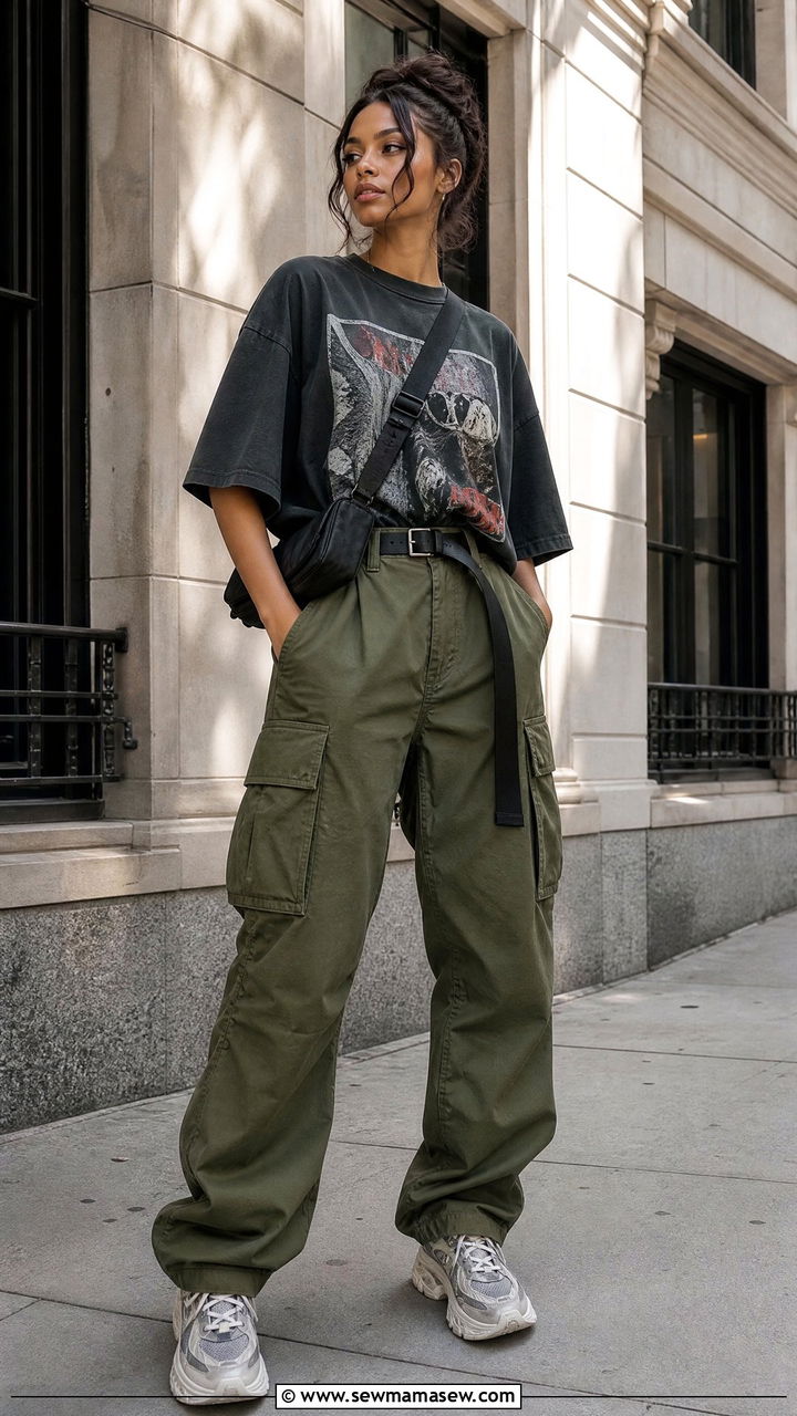 Graphic tee with cargo pants - 35 How to style a graphic tee