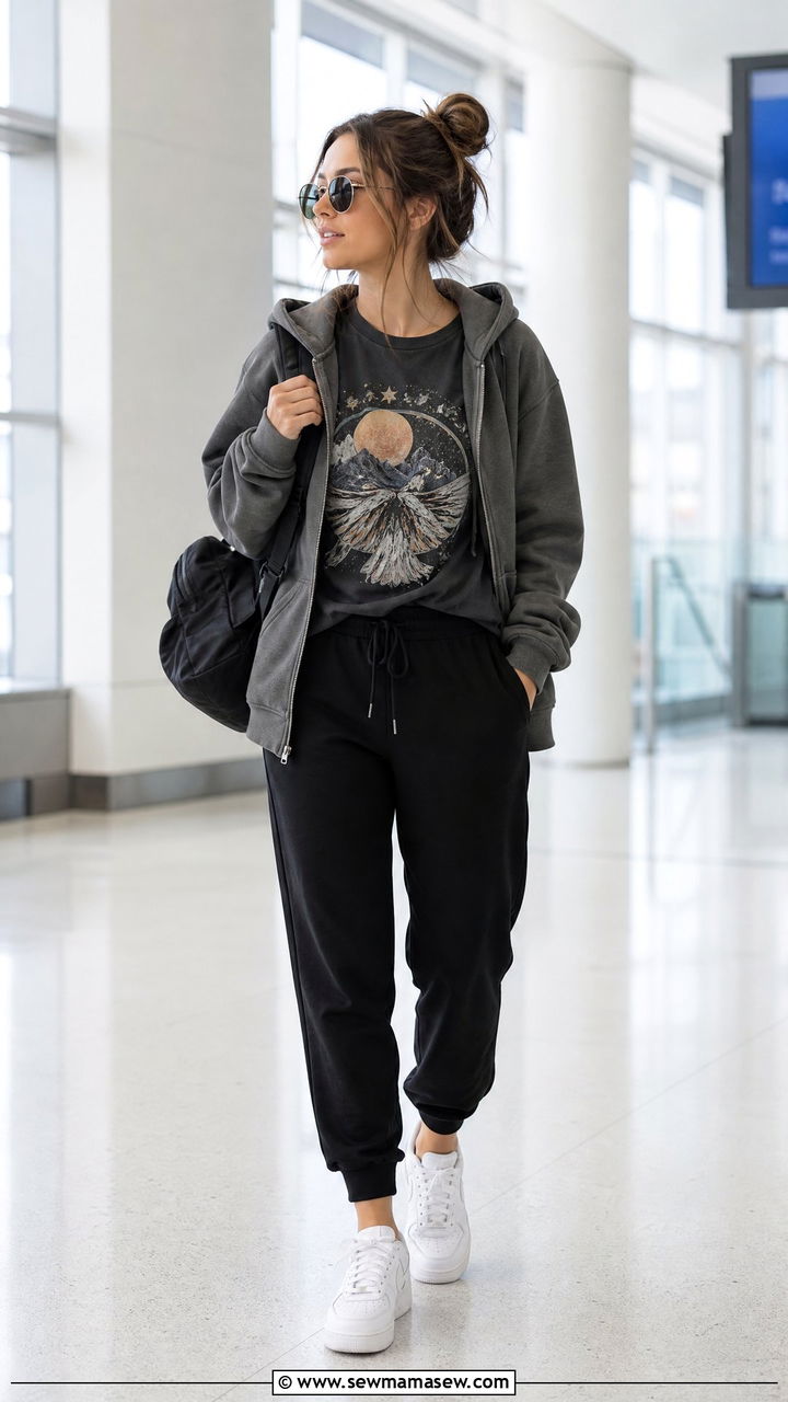 Graphic tee with joggers and sneakers - 35 How to style a graphic tee