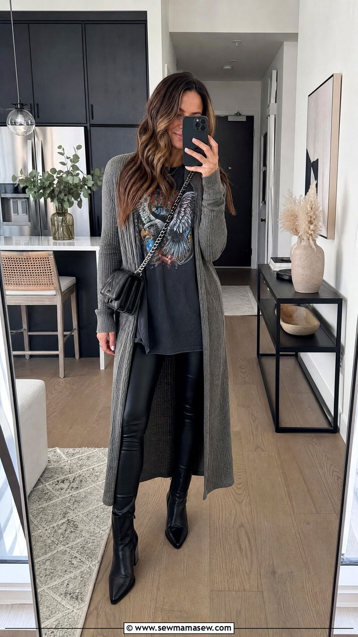 Graphic tee with leather leggings - 35 How to style a graphic tee
