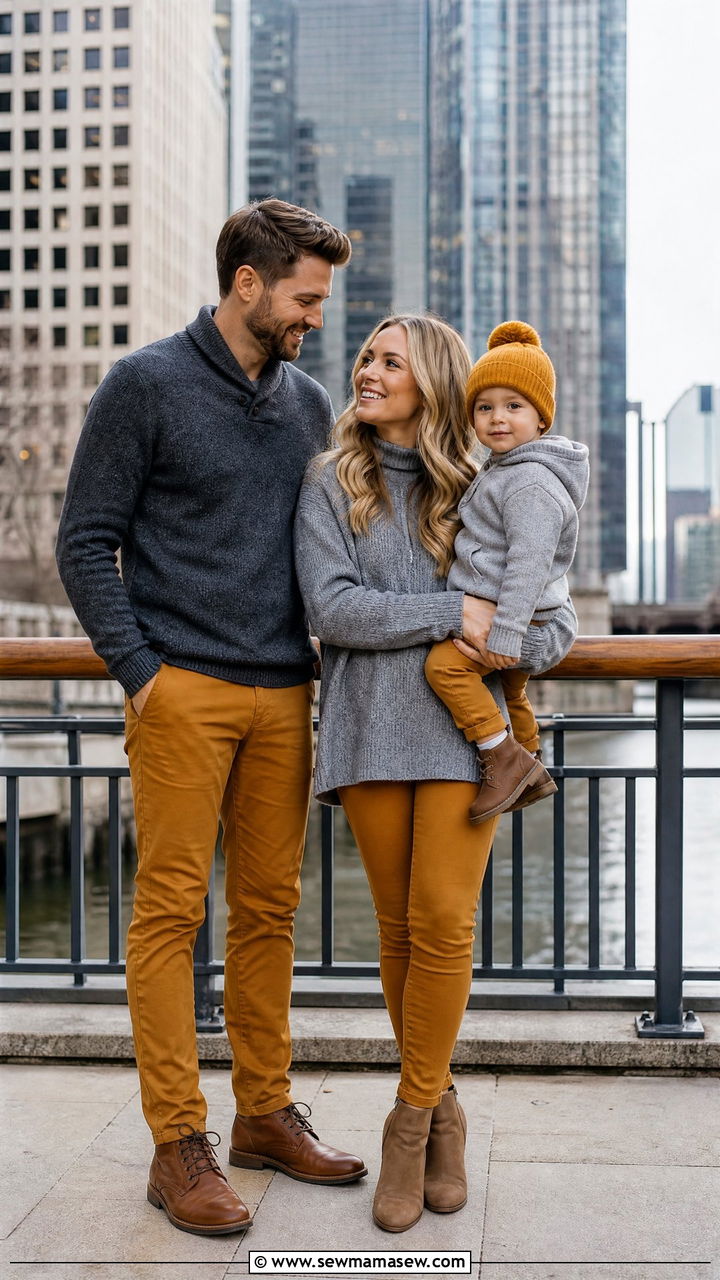 Gray And Mustard Family Photo Outfits - 30 casual family photo outfits