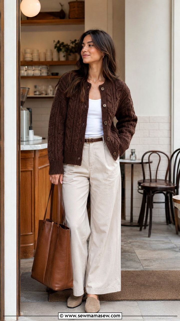 Gray Cashmere Crewneck with Straight Skirt Spring 2026 - 30 Spring quiet luxury outfits 2026