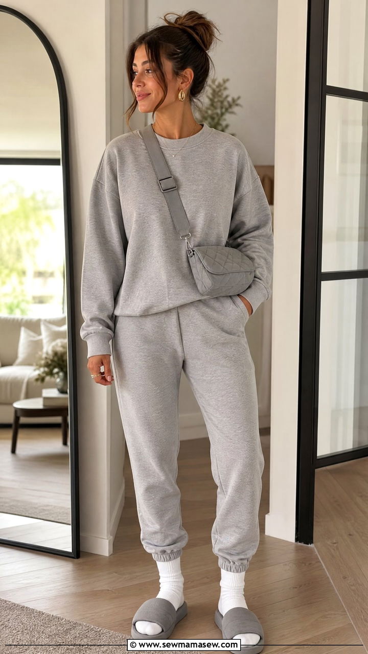 Gray Matching Sweatsuit Set - 30 Monochromatic gray outfits