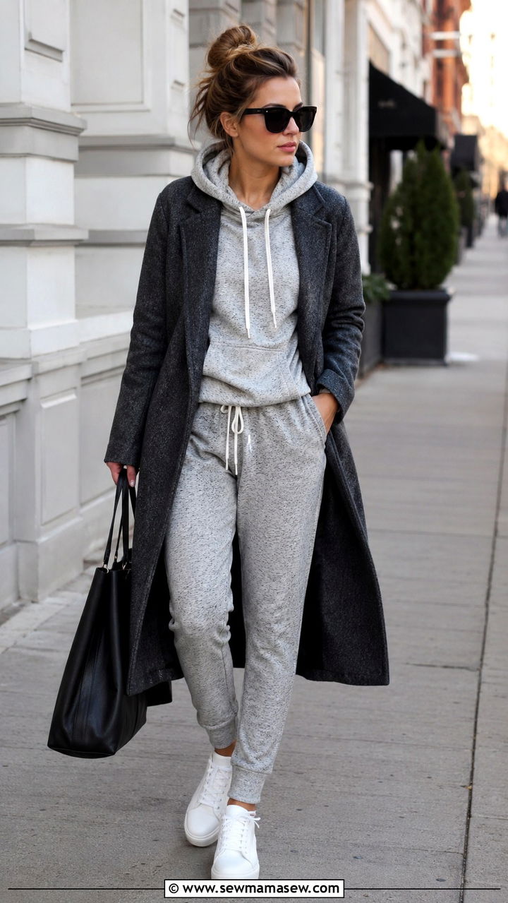 Gray marl hoodie and joggers outfit - 30 Hoodie and joggers outfit ideas