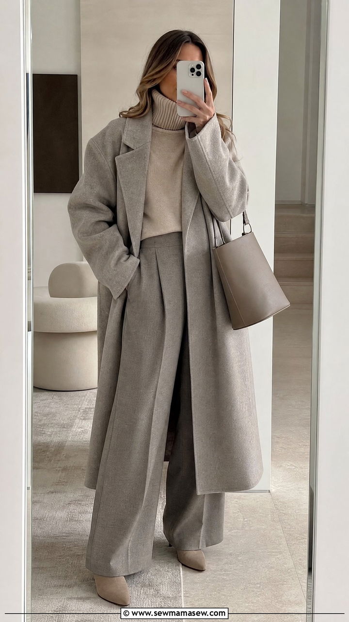 Greige Tonal Toteme Outfit - 25 Quiet luxury outfit ideas Toteme style