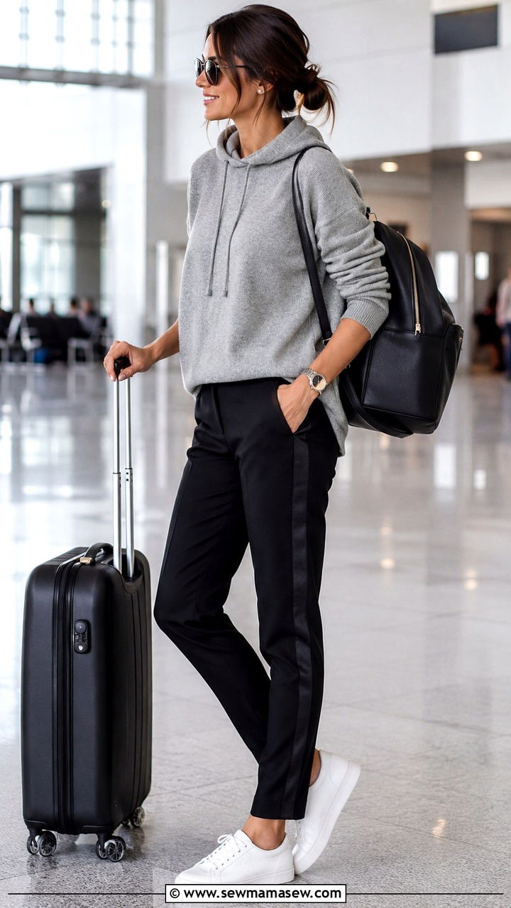 Grey Cashmere Hoodie And Tailored Trousers Outfit - 30 Stealth wealth outfit ideas 2026
