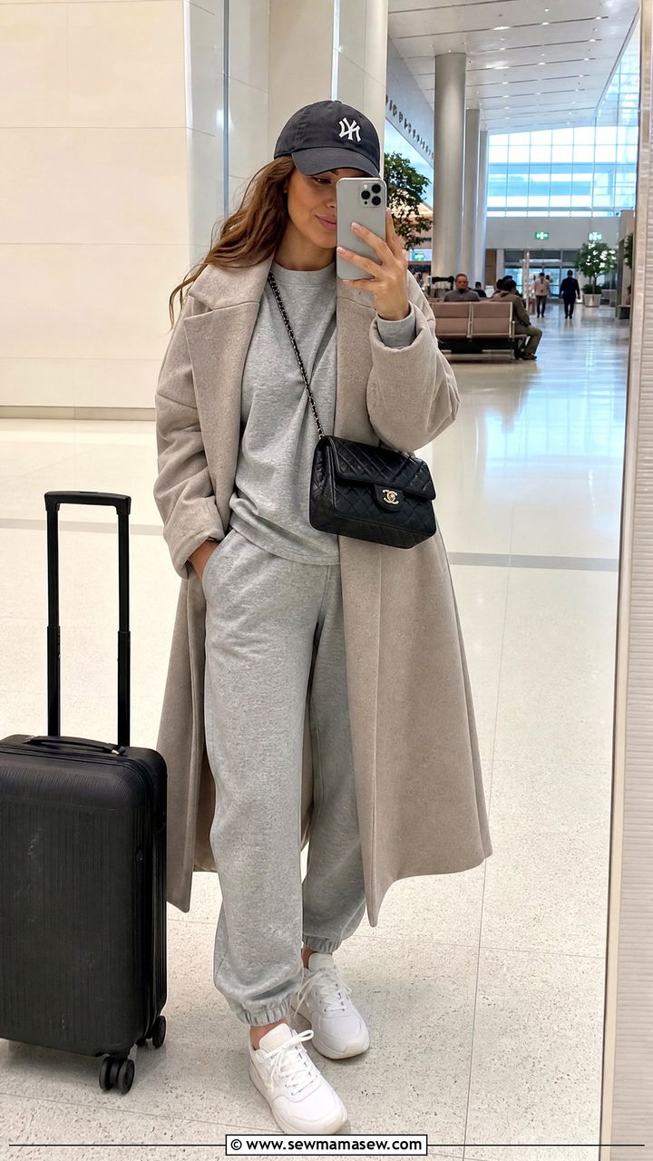 Grey Marl Sweatsuit Travel Set - 30 Coord set outfit ideas for airport