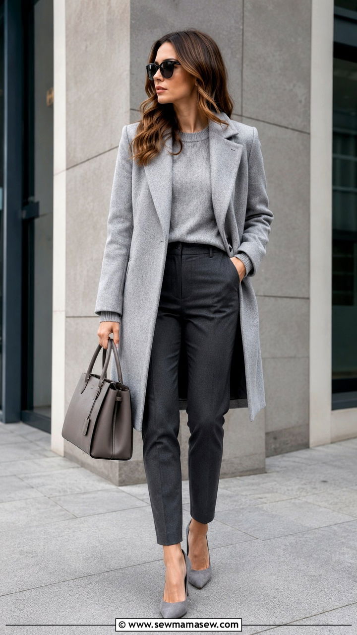Grey Monochrome Outfit - 30 monochrome outfit ideas for women
