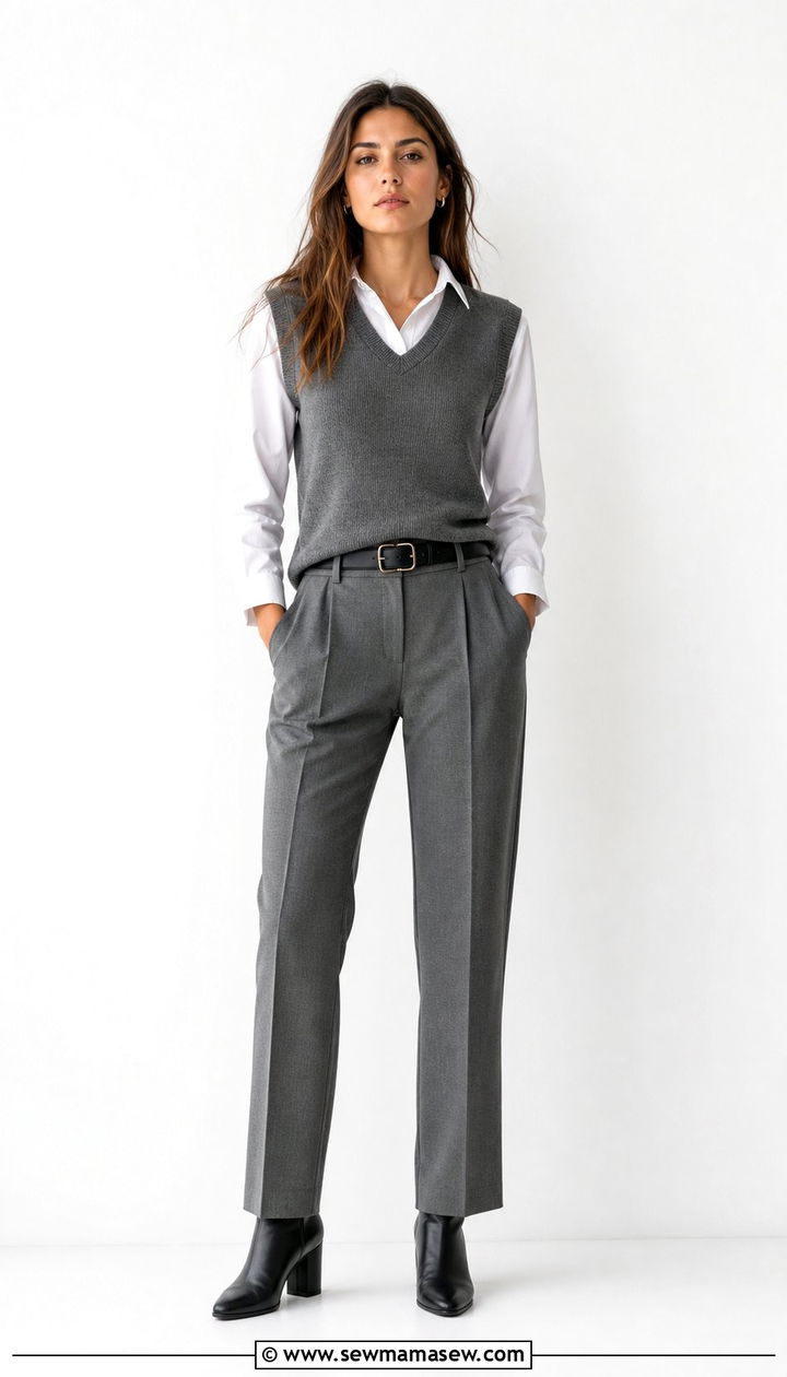Grey Suit Pants with Sweater Vest Outfit - 25 Engineer outfit ideas