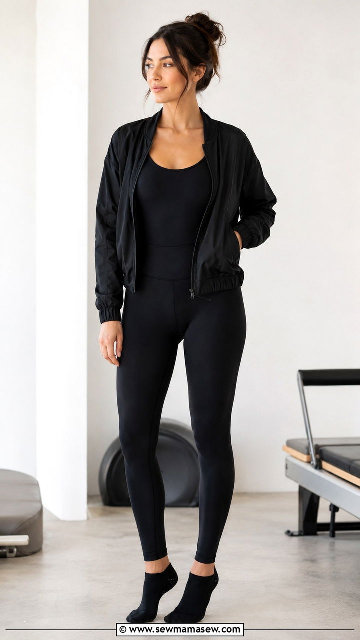 Grip socks and matching Pilates set - 25 Pilates outfit ideas for beginners