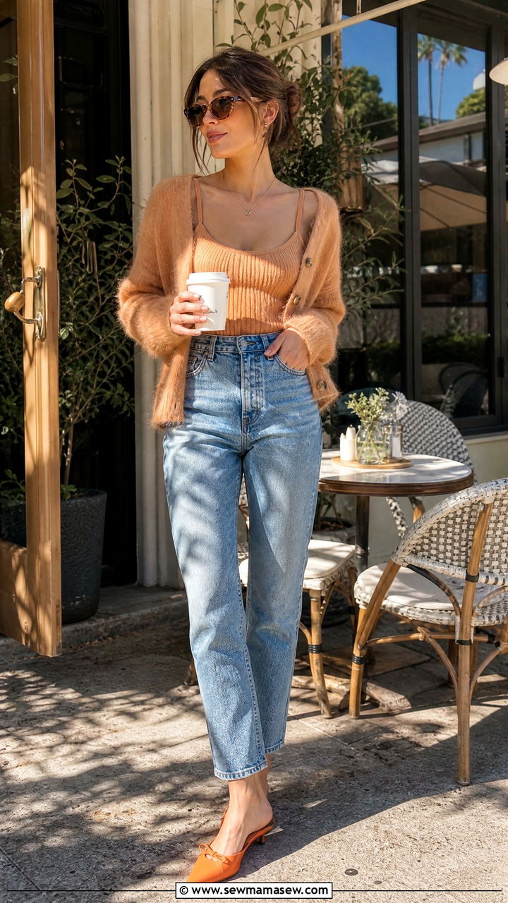 Hailey Bieber Cropped Cardigan and Bralette Outfit - 25 Hailey Bieber loungewear outfit ideas