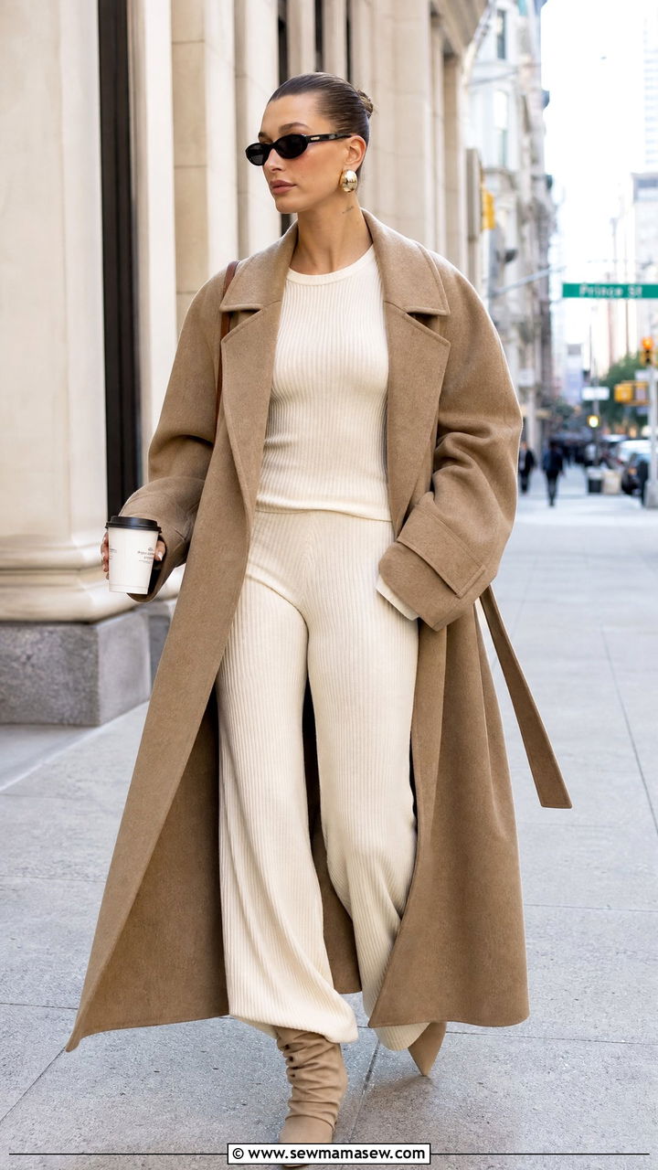 Hailey Bieber Ribbed Knit Lounge Set Outfit - 25 Hailey Bieber loungewear outfit ideas