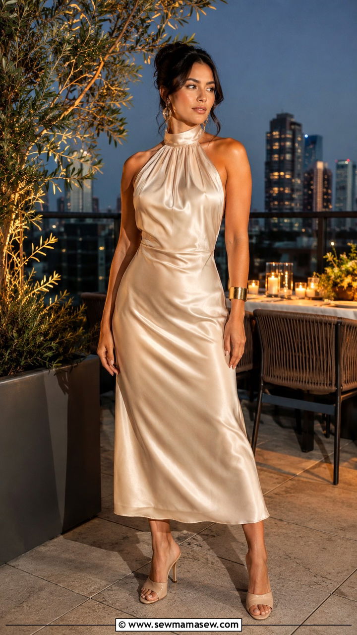 Halter Neck Dress With Open Toe Heels - 30 Party outfits for pear shape