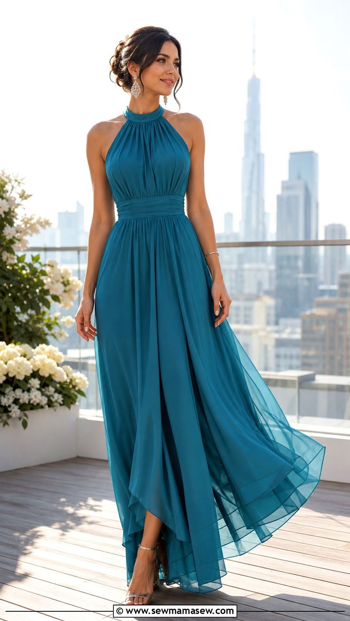 Halter Neck Maxi Dress for Charity Event - 20 Charity gala outfit ideas