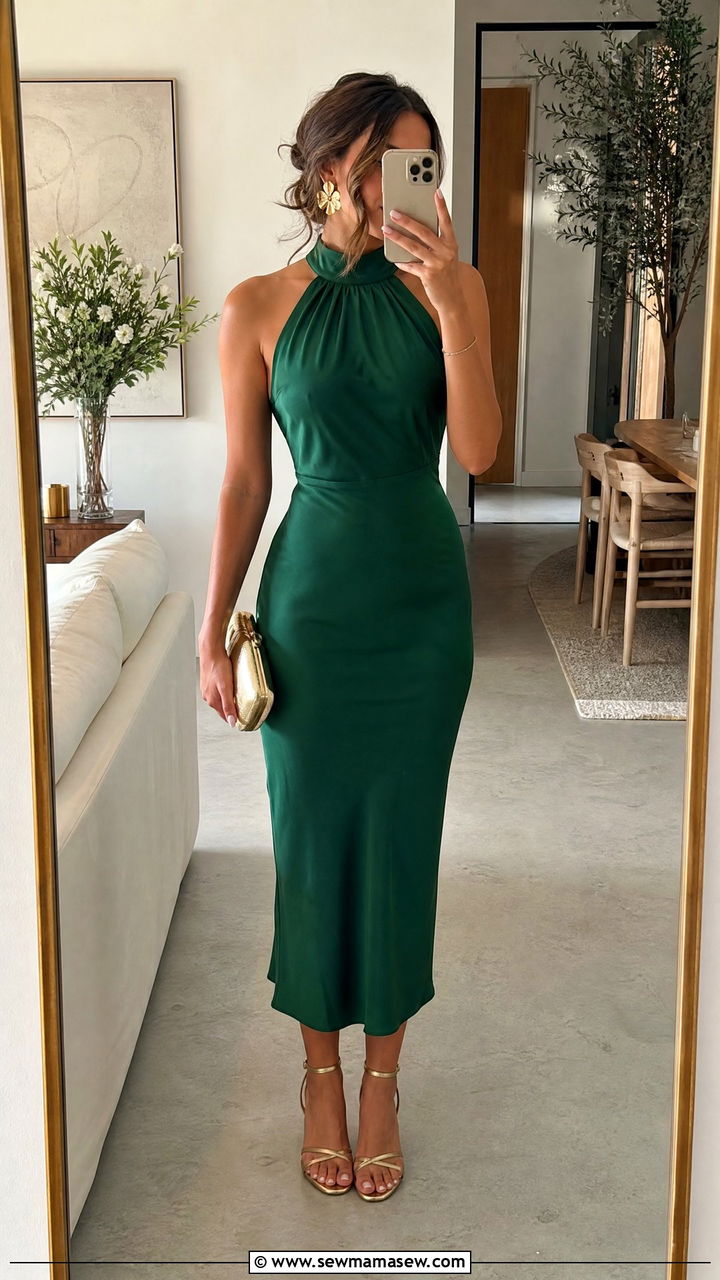 Halter Neck Midi Dress Outfit - 25 graduation outfits aesthetic