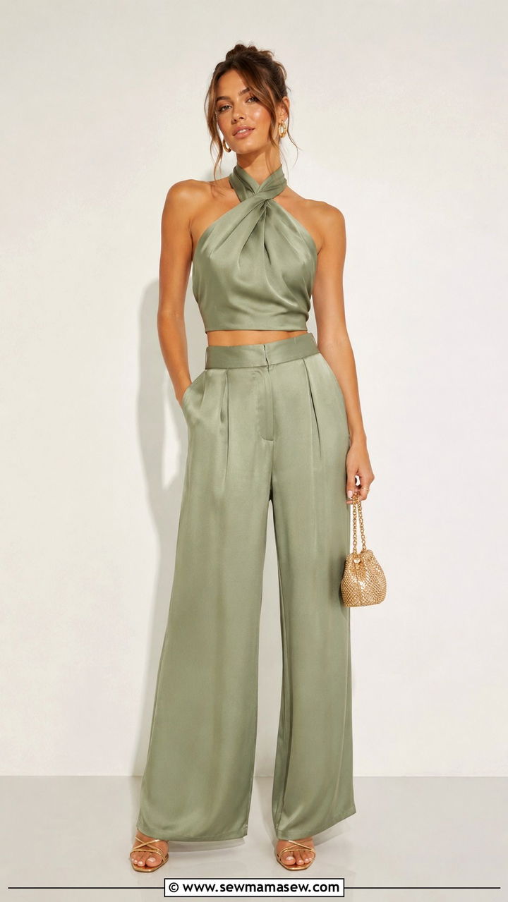 Halter Neck Two Piece Set Wedding Guest - 25 Wedding guest outfit ideas halter neck dress
