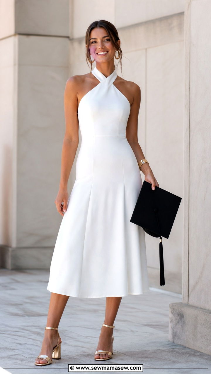 Halter neck graduation dress outfit - 40 graduation outfits