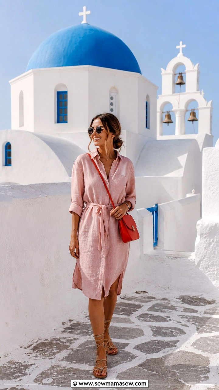 Halter neck jumpsuit with wedge sandals - 25 Mykonos outfit ideas