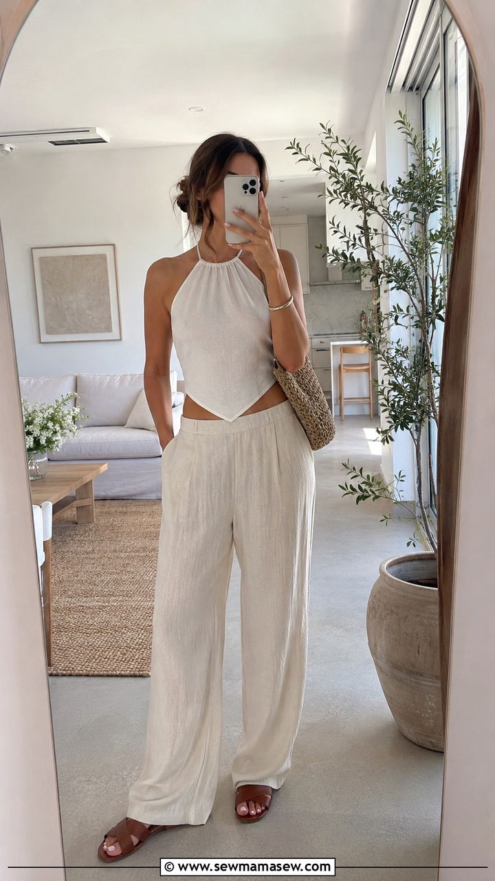 Halterneck top and linen pants outfit Mumbai - 25 Mumbai outfit ideas