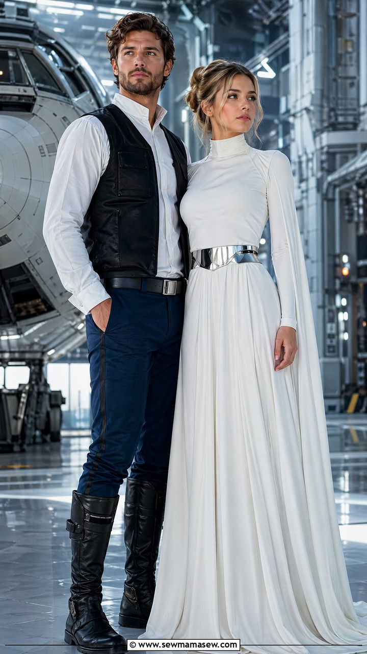 Han Solo and Princess Leia Couple Outfit - 35 Disney outfit ideas for couples