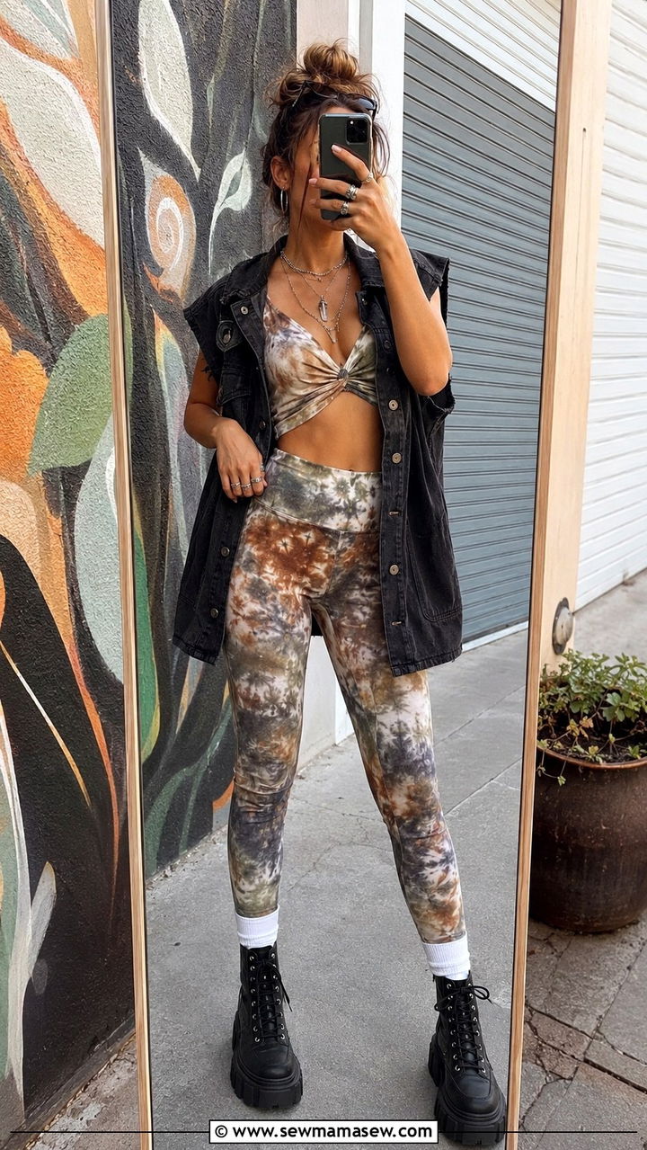 Hand Dyed Tie Dye Cotton Yoga Set - 25 Yoga outfit ideas 2026