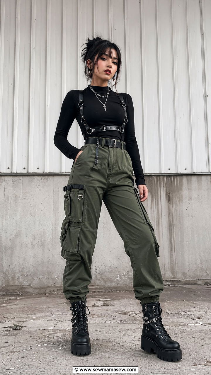 Harness Top with Cargo Pants - 35 E-girl outfit ideas