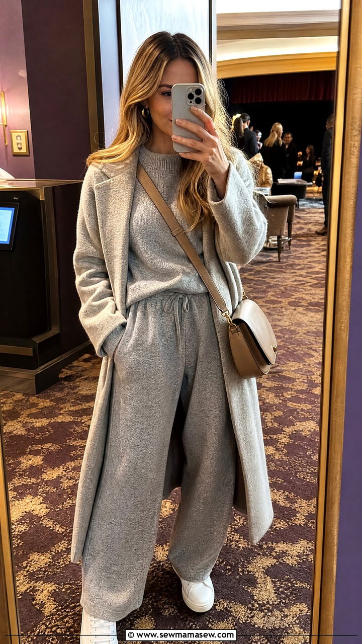 Heathered Knit Lounge Set for Concert - 30 Coord set outfit ideas for concert