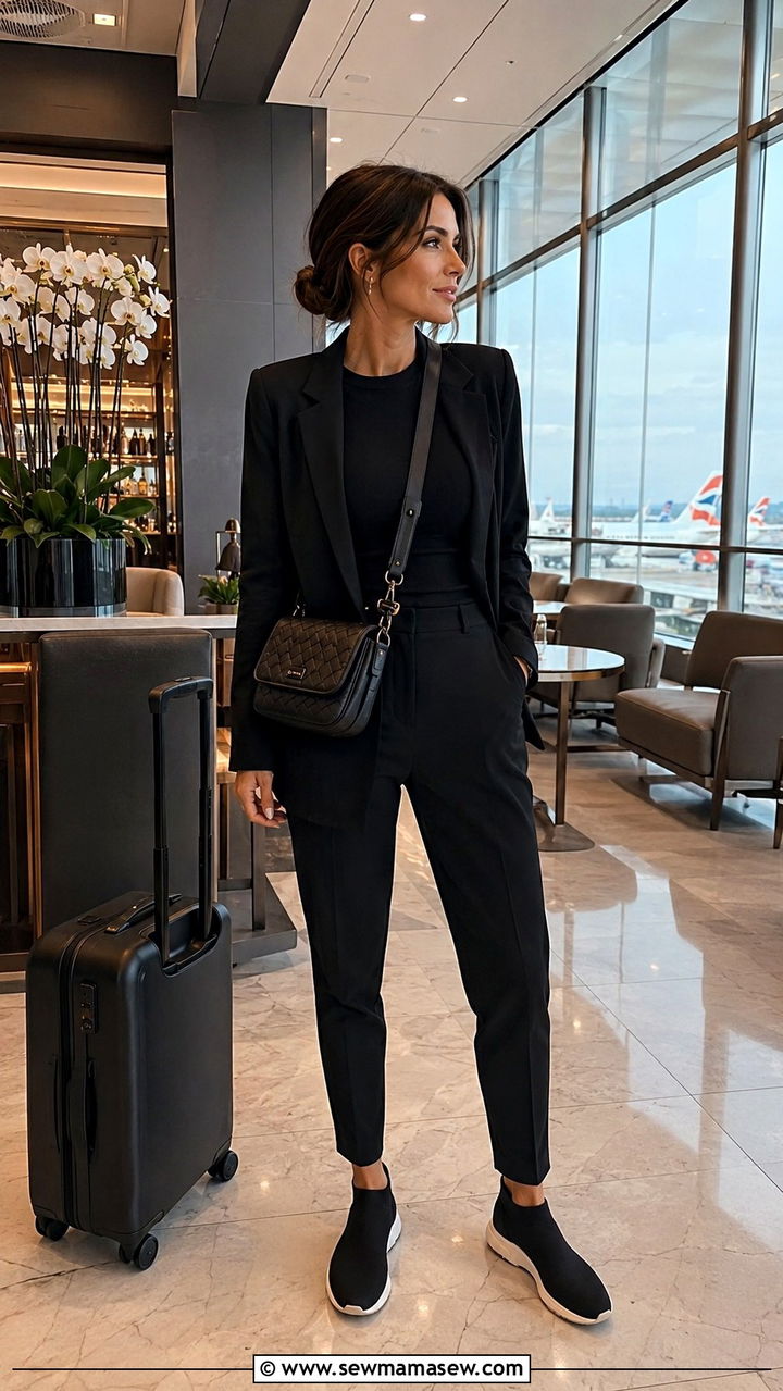 Heathrow airport outfit all black - 25 Airport outfit ideas Heathrow London