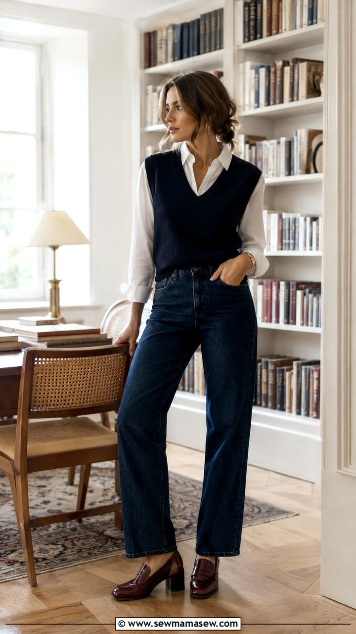 Heeled Loafers With Straight Leg Jeans Outfit - 30 Heels outfit ideas with jeans