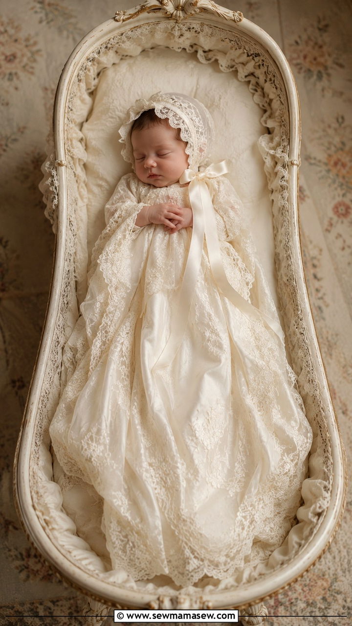 Heirloom gown newborn girl photoshoot - 25 Newborn photoshoot outfit ideas
