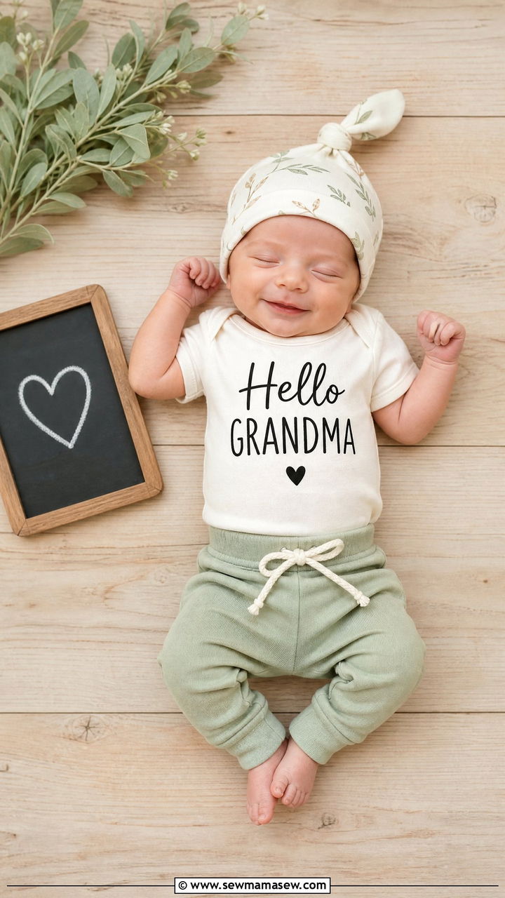 Hello Grandma and Grandpa Bodysuit With Hat - 20 Baby announcement outfit ideas